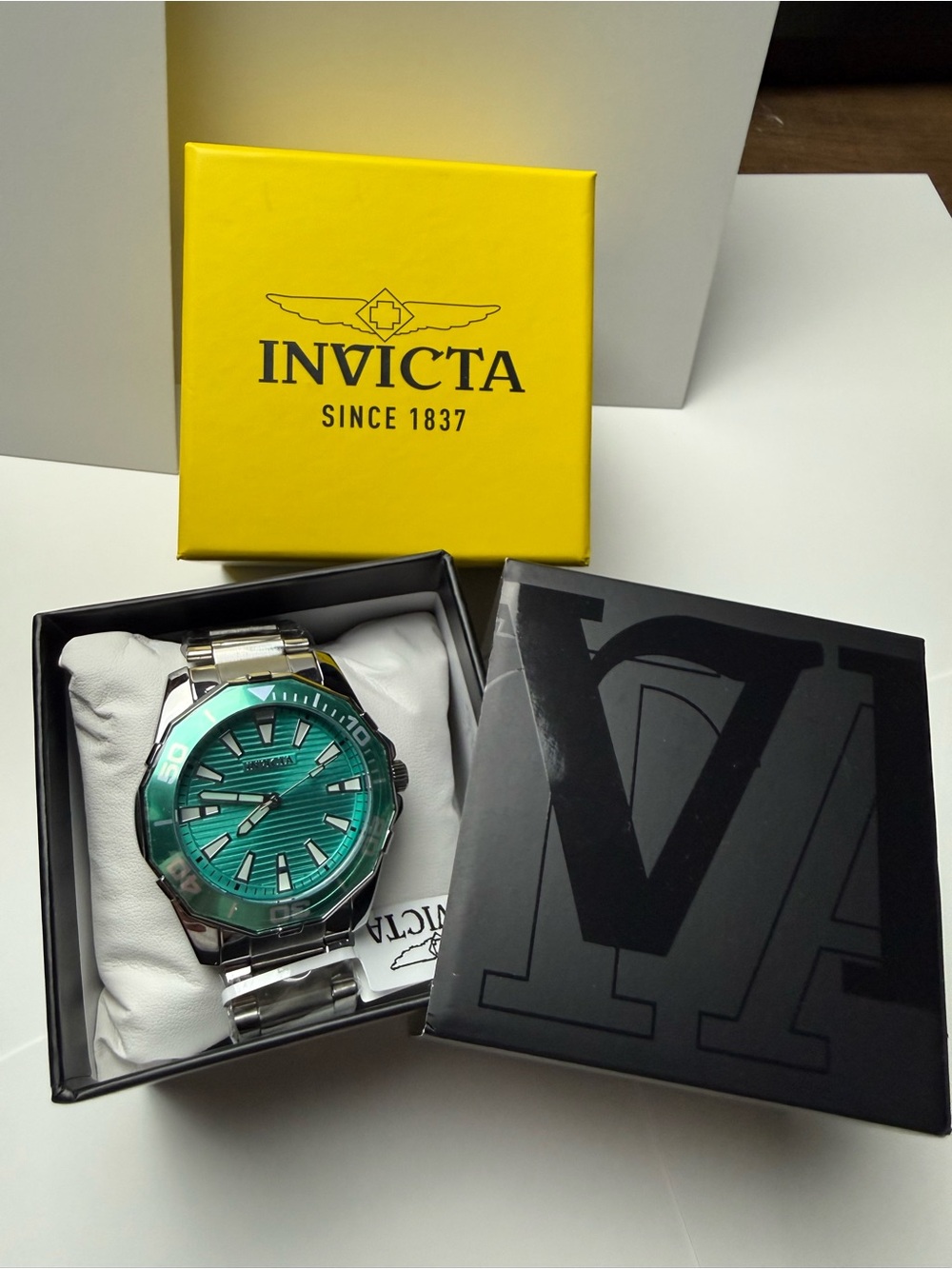 Invicta Men's Diver Meridian 46mm Silver Watch with Teal Dial